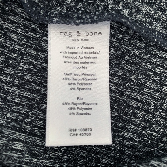 Rag & Bone Clara Torqued Midi Tank Dress Small Black Heather - Picture 7 of 9